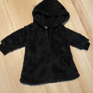 Black fury coat 3-6 months